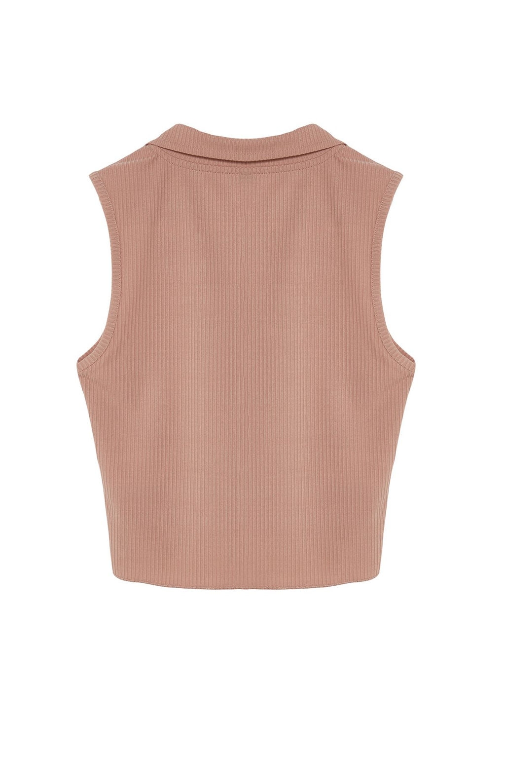 Vizon Polo Yaka Fitilli Orme Bluz TWOSS22BZ0335