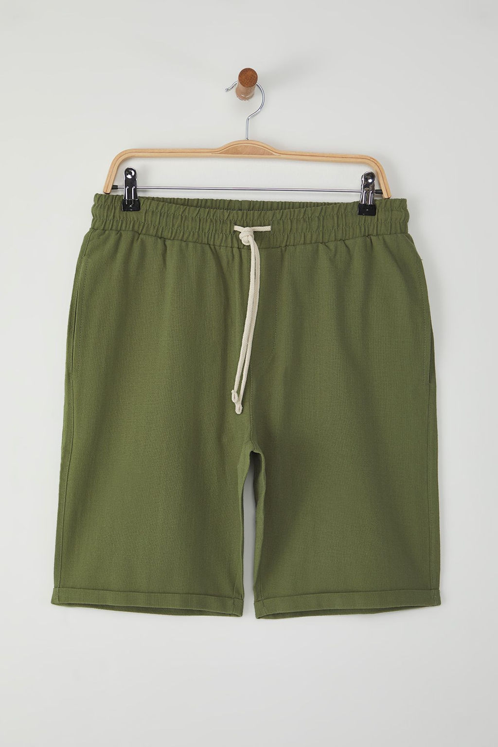 TRENDYOL MAN Ekru Regular Fit Keten Gorunumlu Sort TMNSS23SR00030 - Trendyolmilla фото 44