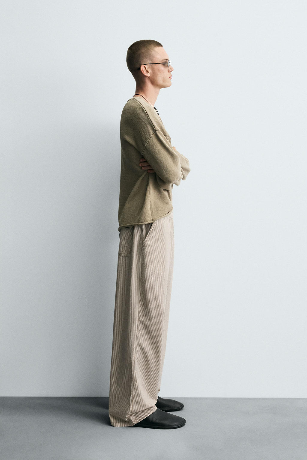 RELAXED FIT STRIPED TROUSERS - Zara фото 4