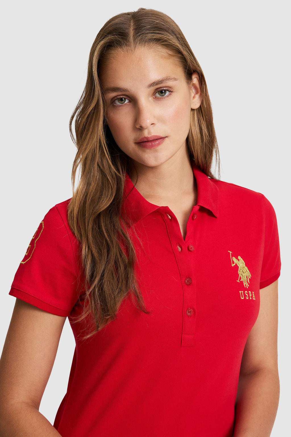 Kad_n K_rm_z_ Polo Yaka Mini Boy _rme Elbise