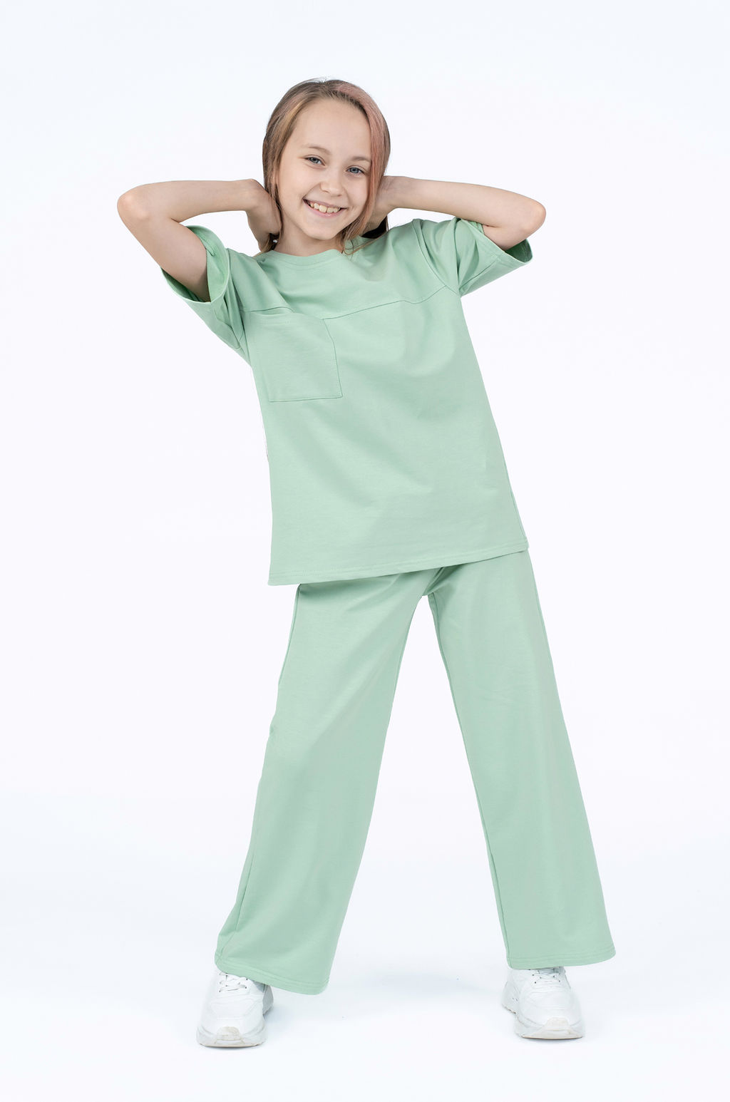 Костюм детский спортивный для девочки зеленый дым 7063 (152)