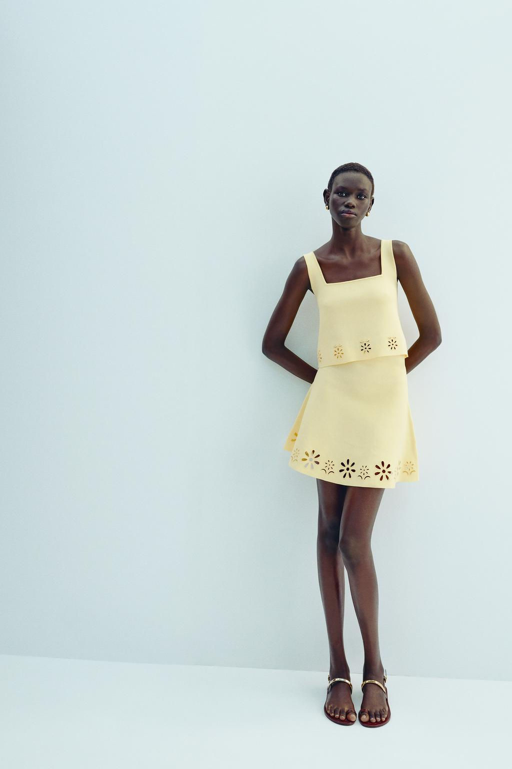 CUTWORK EMBROIDERY KNIT TOP - Zara фото 2