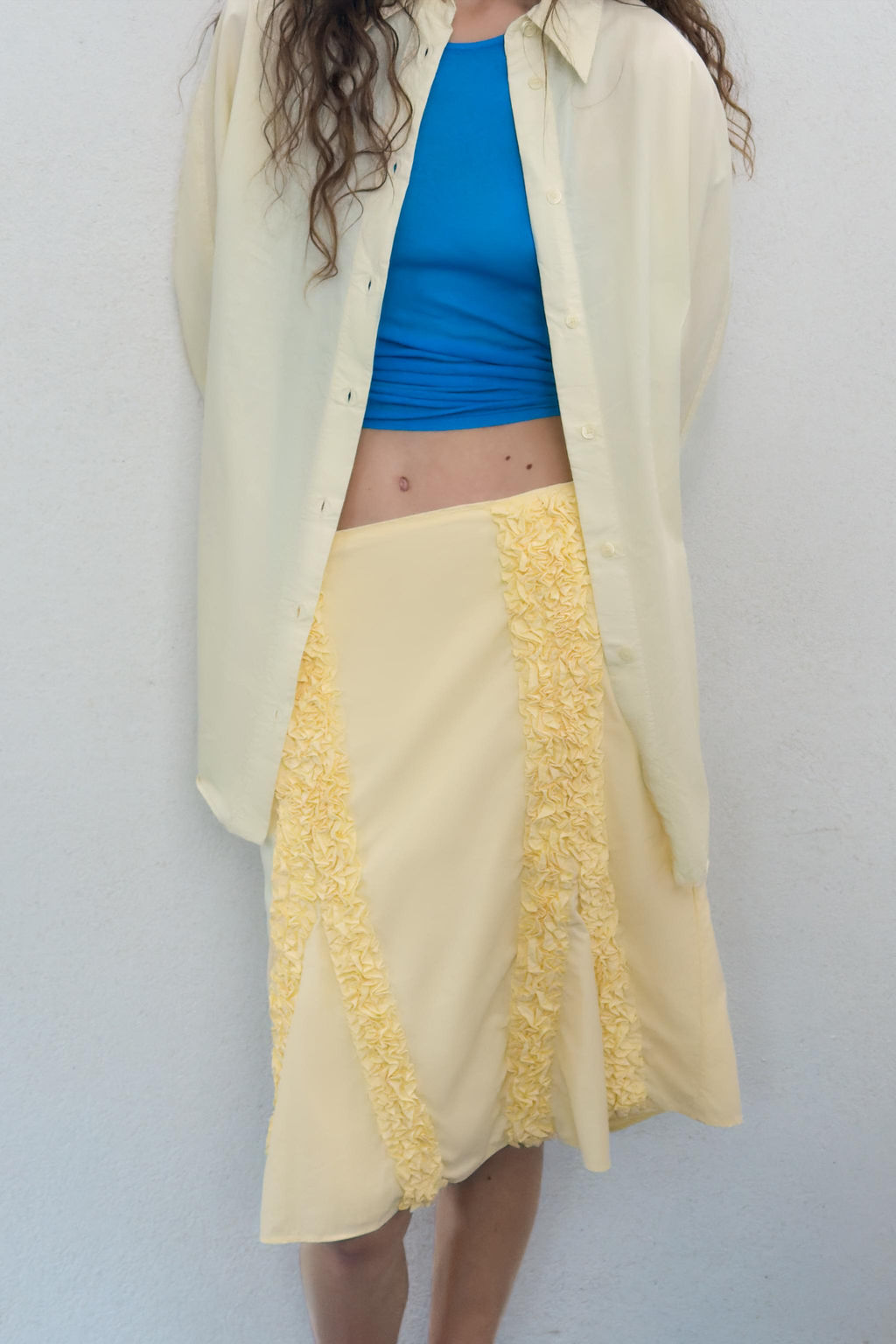 CAMISA OVERSIZE POPEL?N / Amarillo claro - Zara фото 12