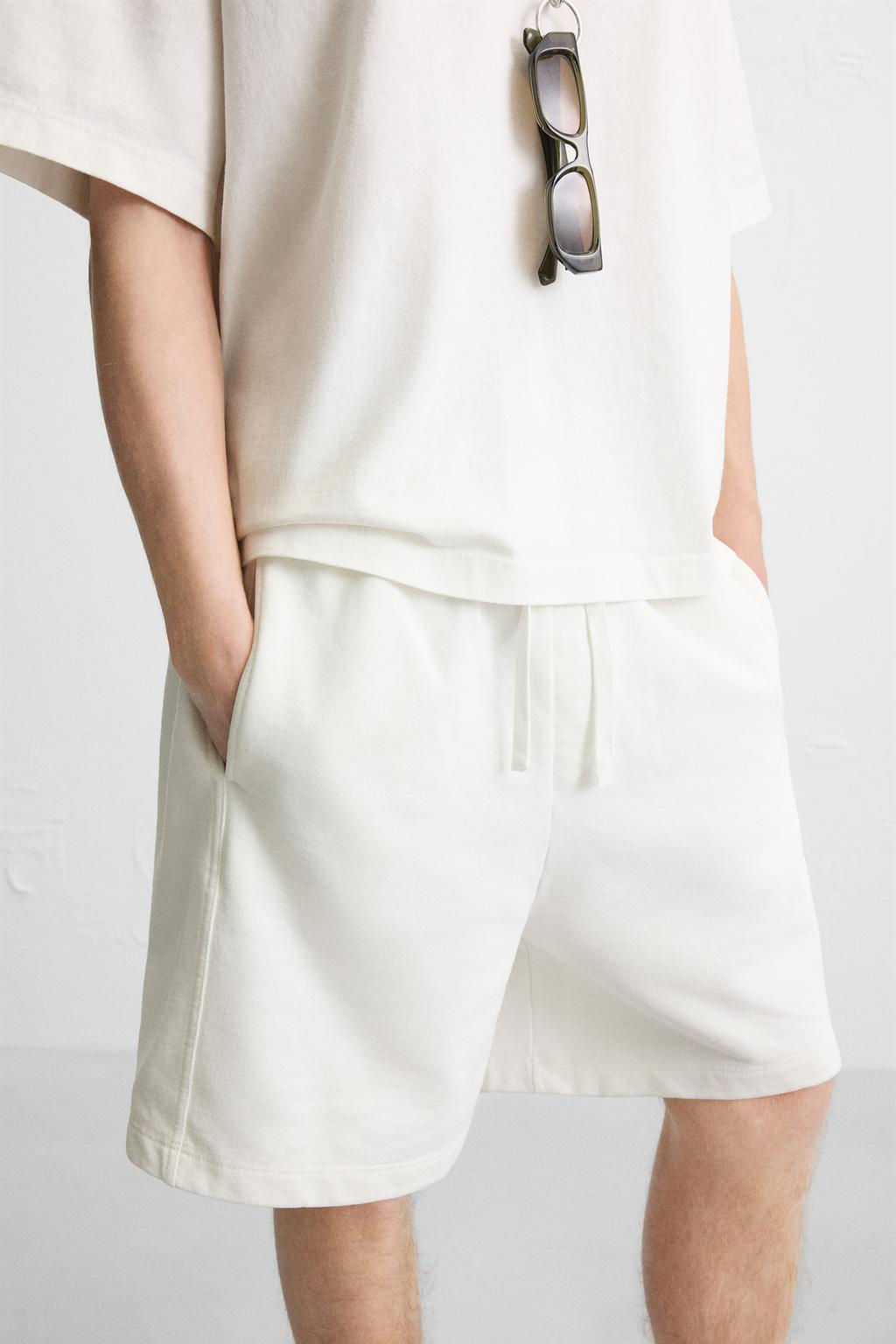 WASHED RELAXED FIT JOGGER BERMUDA SHORTS - Zara фото 14