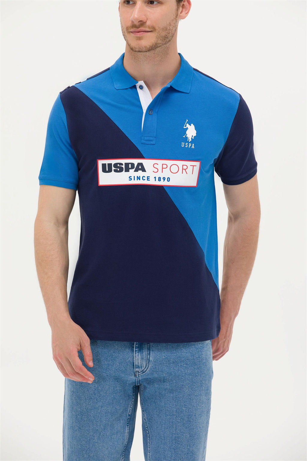 U. S. Polo Assn Мужская темно-синяя футболка с воротником-поло - U.s. polo assn фото 13