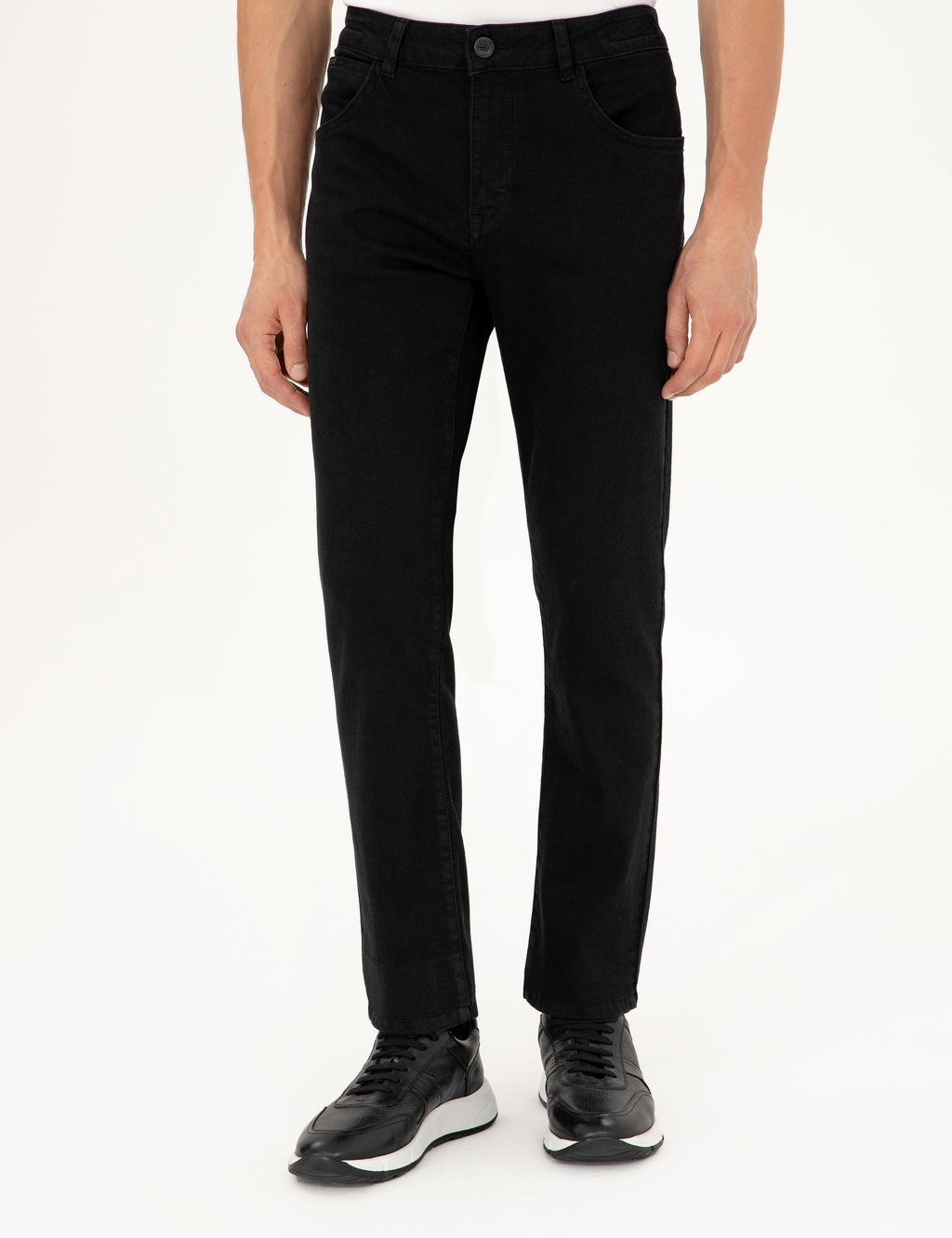 Siyah Straight Fit Jean Pantolon