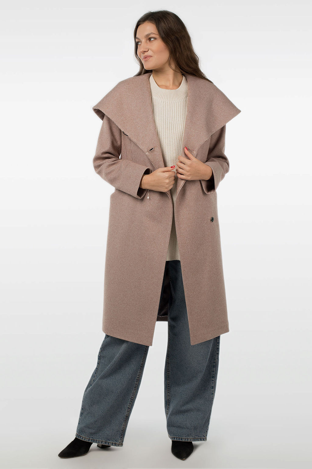 01-10733 Пальто женское демисезонное (пояс)