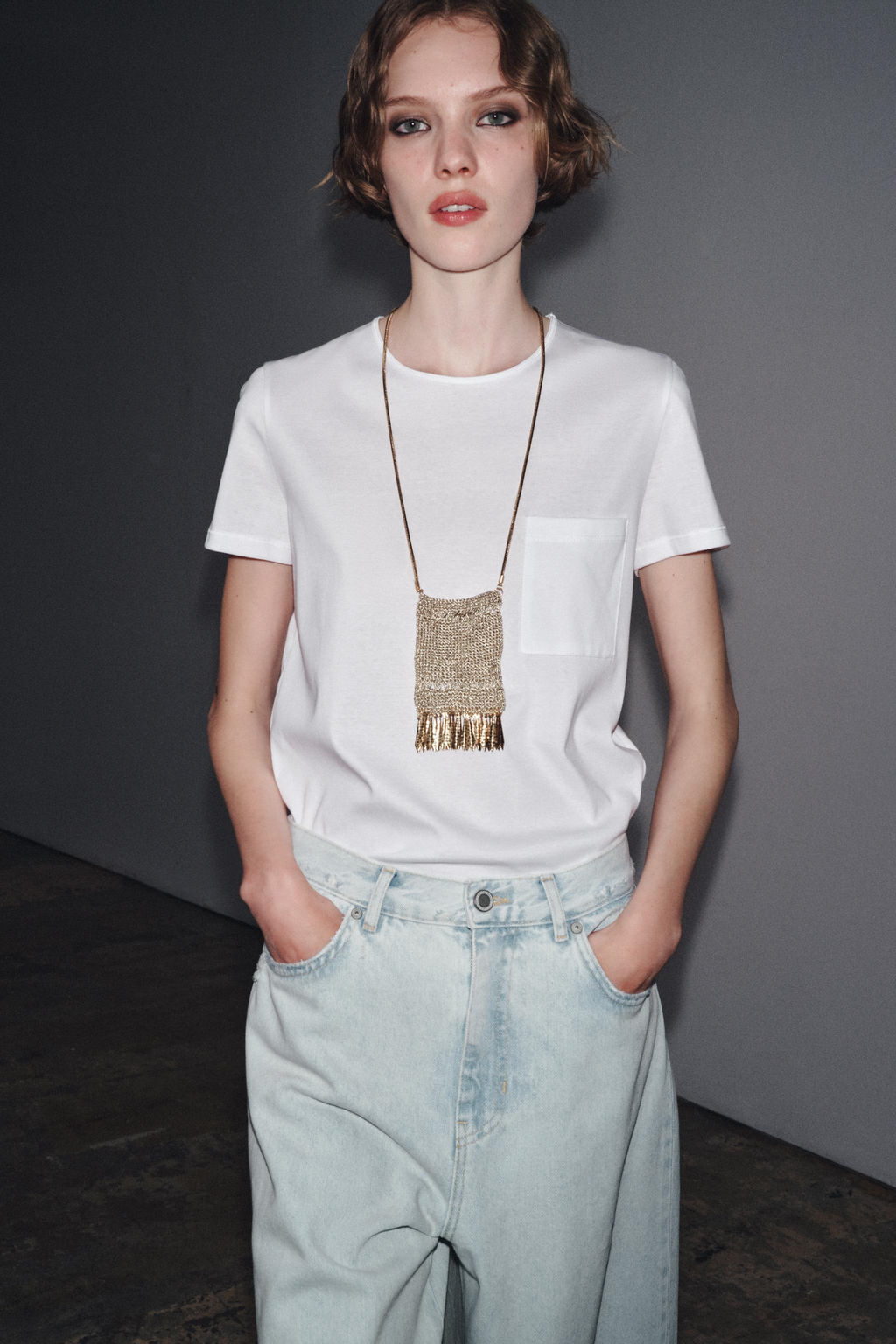 MERCERISED COTTON T-SHIRT - Zara фото 16