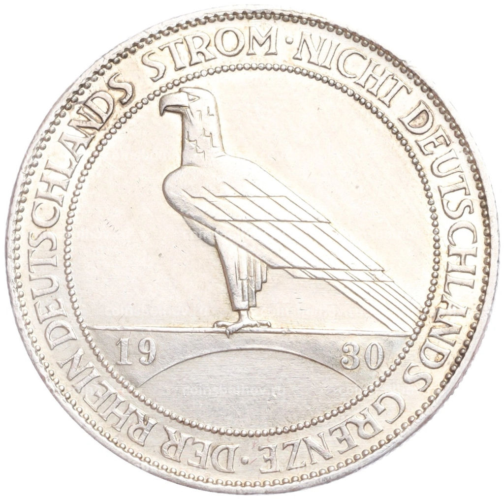 5 рейхсмарок 1930 года A Германия Освобождение Рейнской области (Рейнланда)