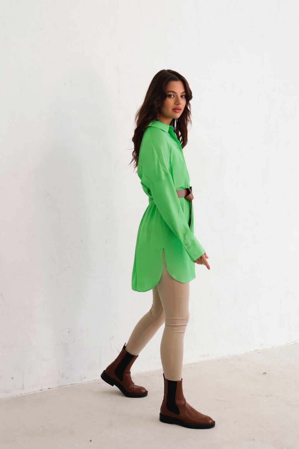 Базовая удлинённая рубашка свободного силуэта - Martichelli фото 58