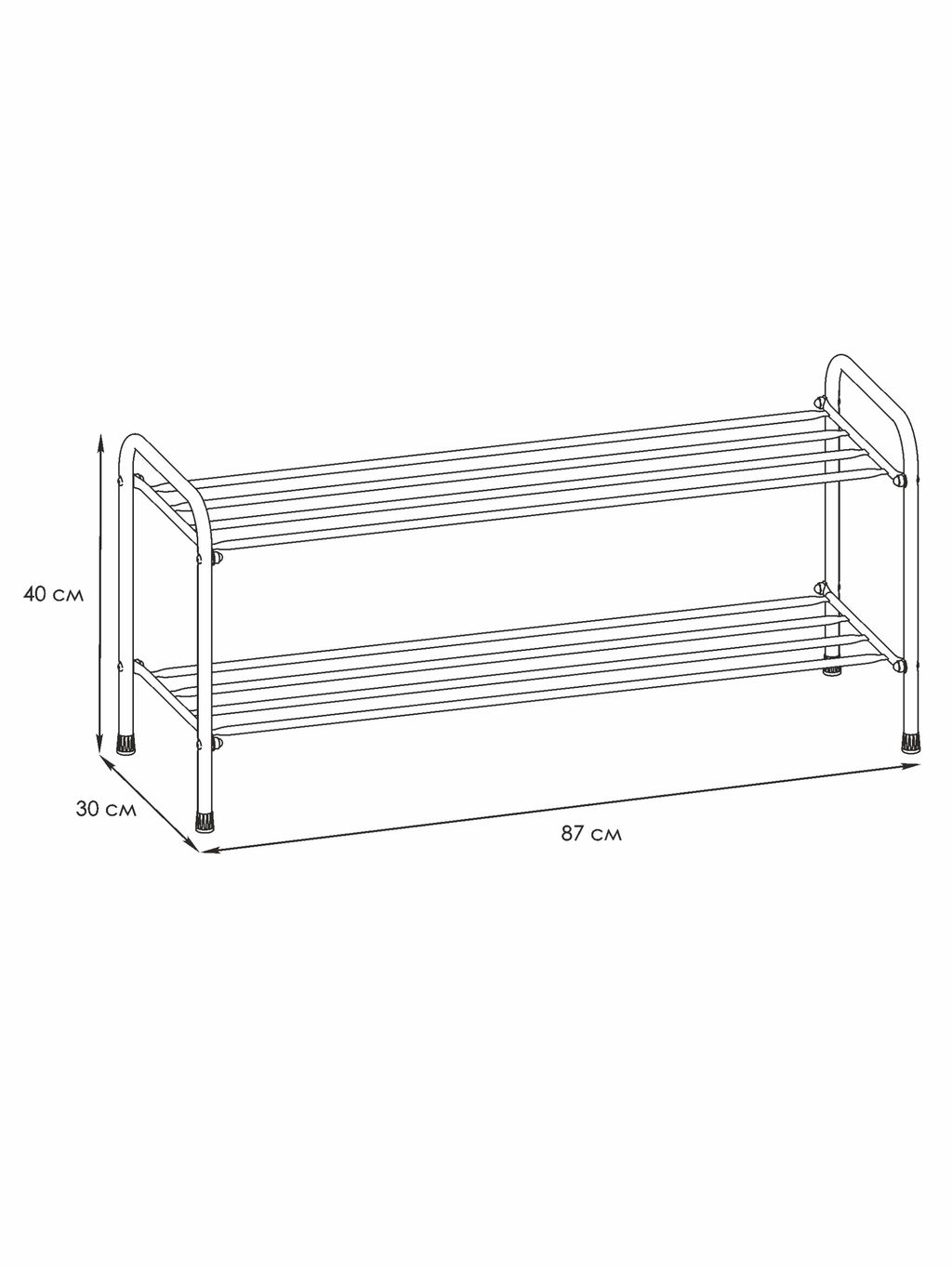 Подставка для обуви "Альфа 32" (Коричневый)(2-х полочная 80см)