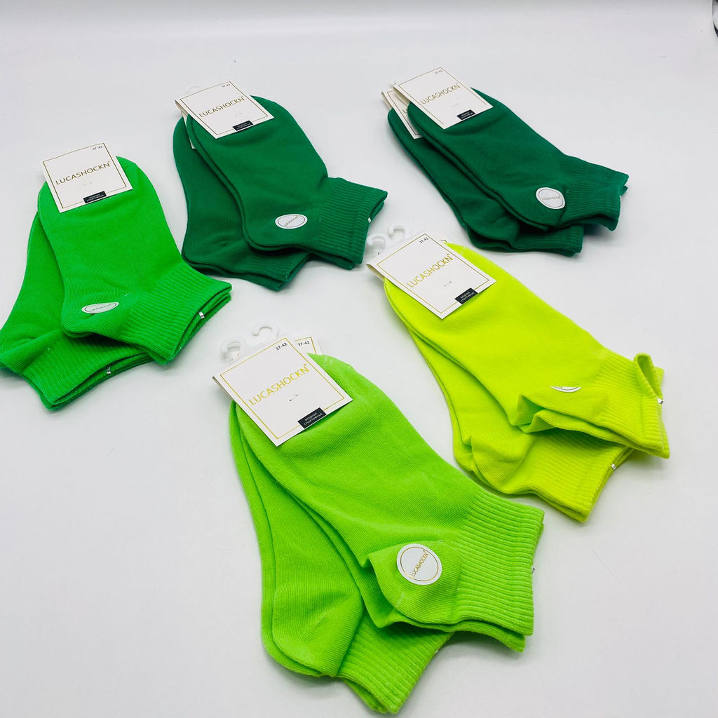 Носки короткие LUCASHOCKN - Однотонные зеленые 10 шт в уп - Storyland фото 2