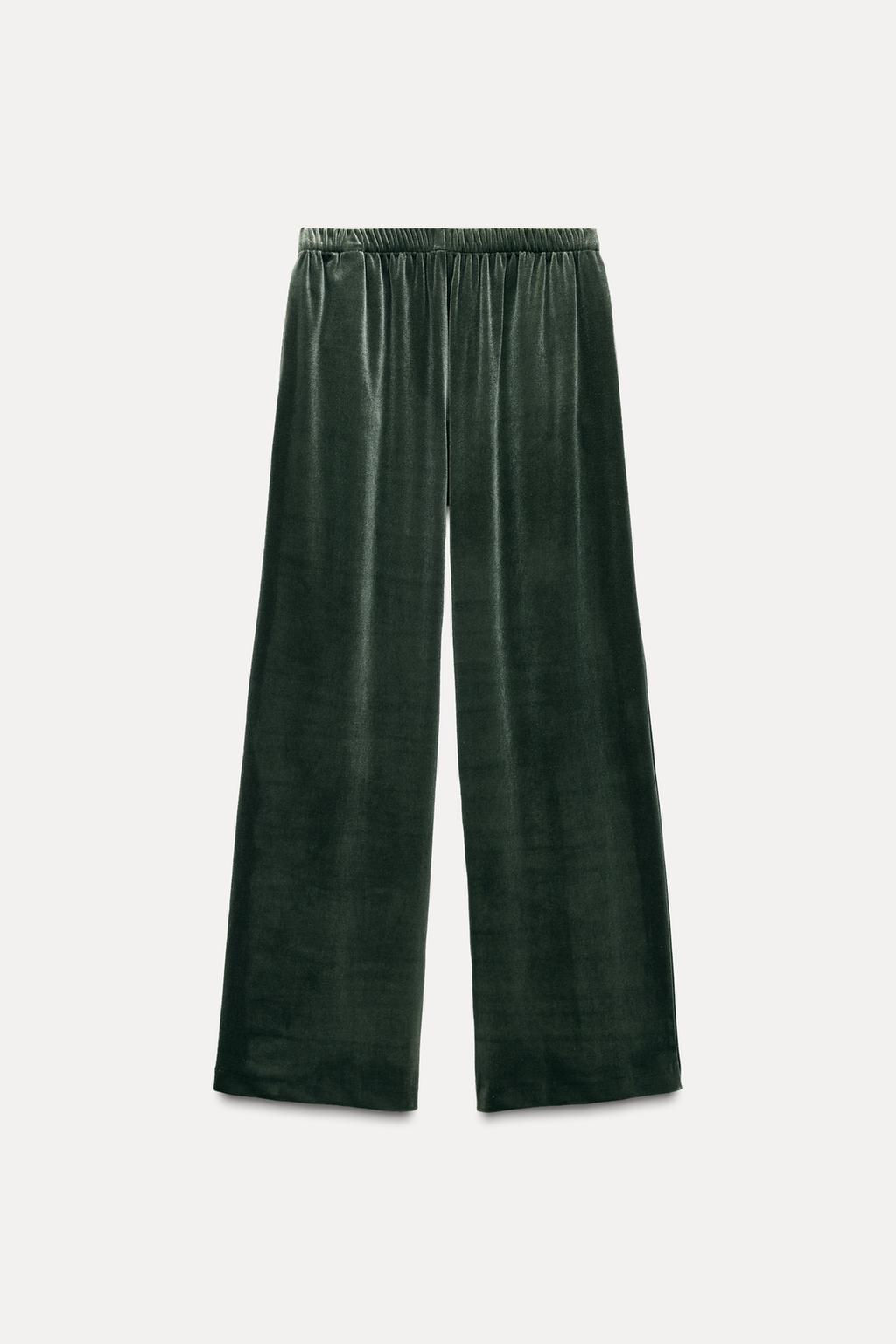 WIDE-LEG VELVET TROUSERS - Zara фото 5