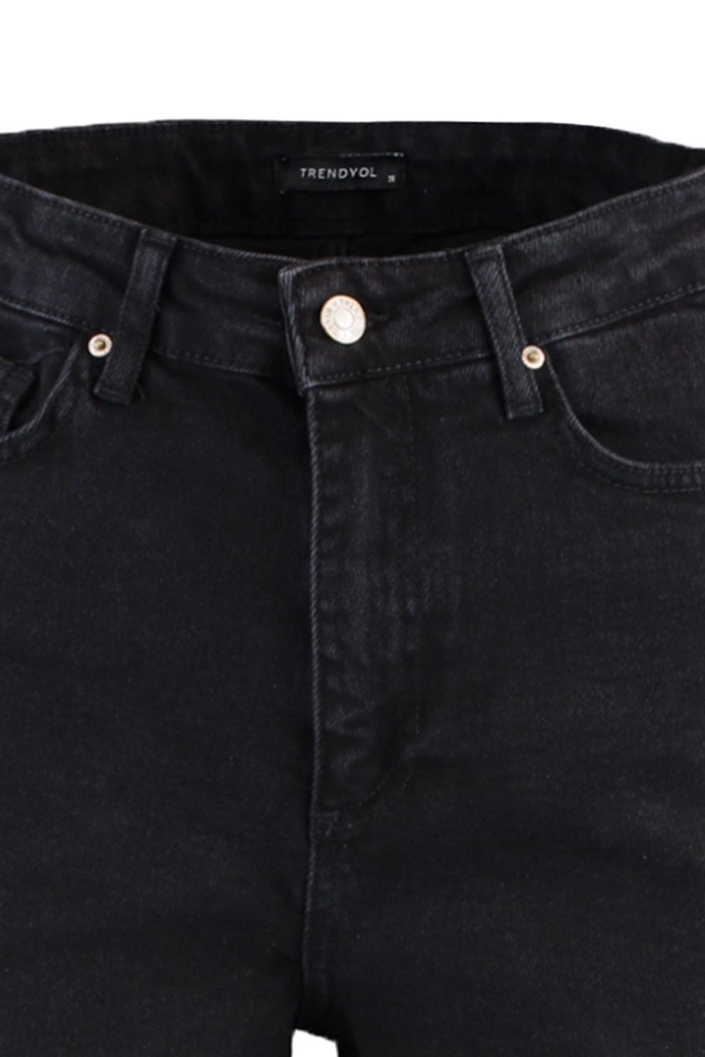 Siyah More Sustainable Yuksek Bel City Boy Denim Sort TWOSS20SR0210