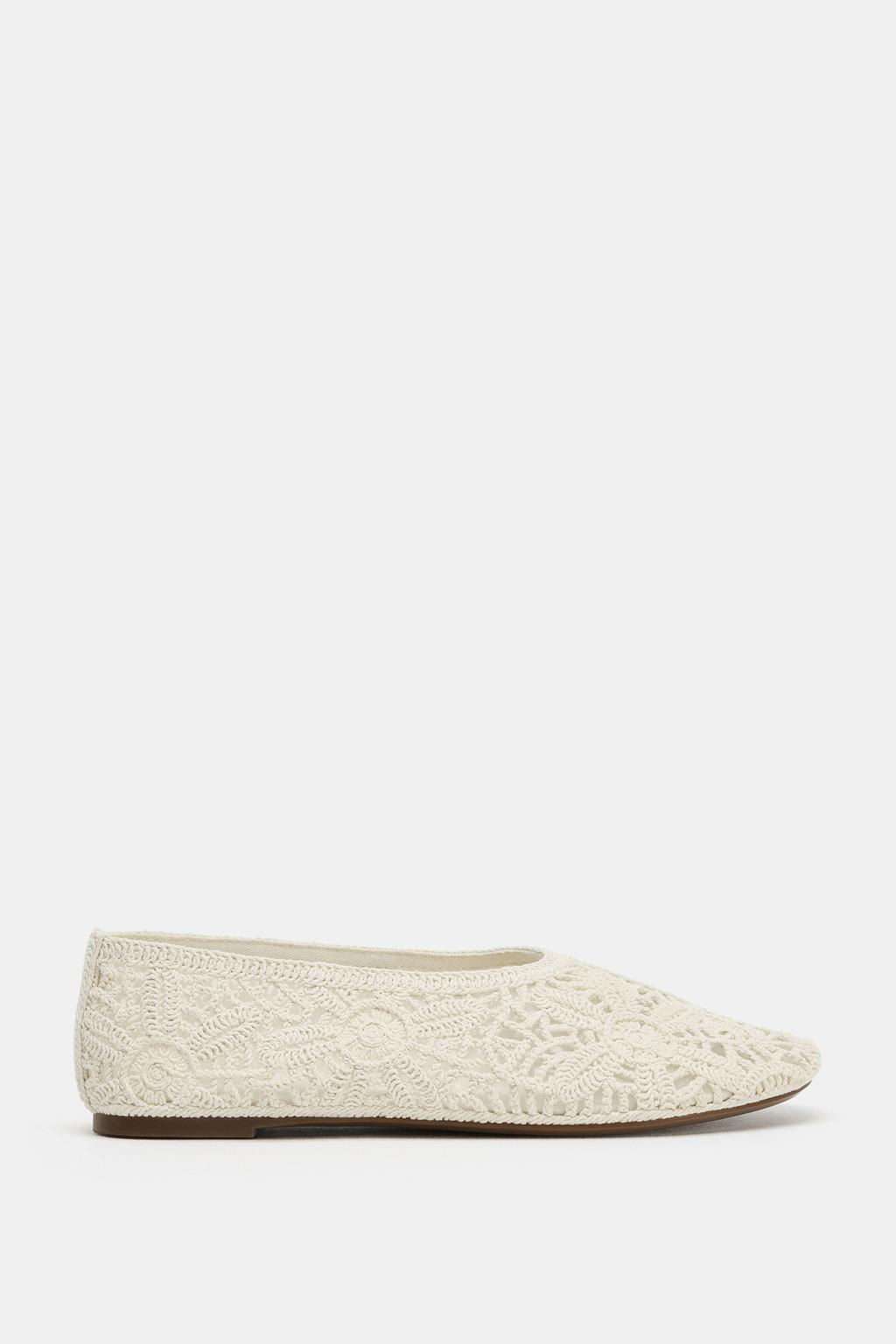 FLORAL CROCHET BALLET FLATS - Zara фото 2