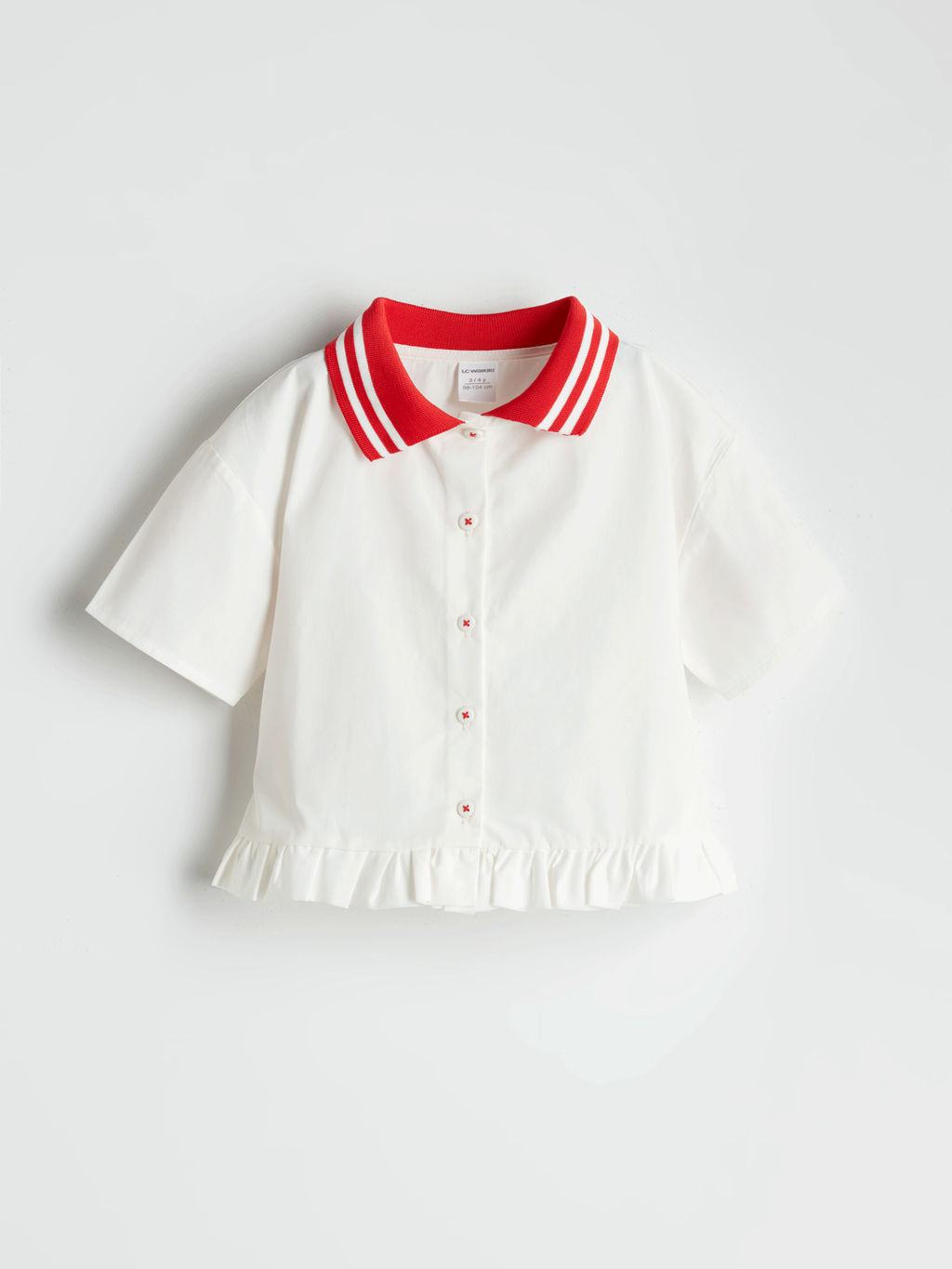 Polo Yaka Bask?l? K?z ?ocuk G?mlek