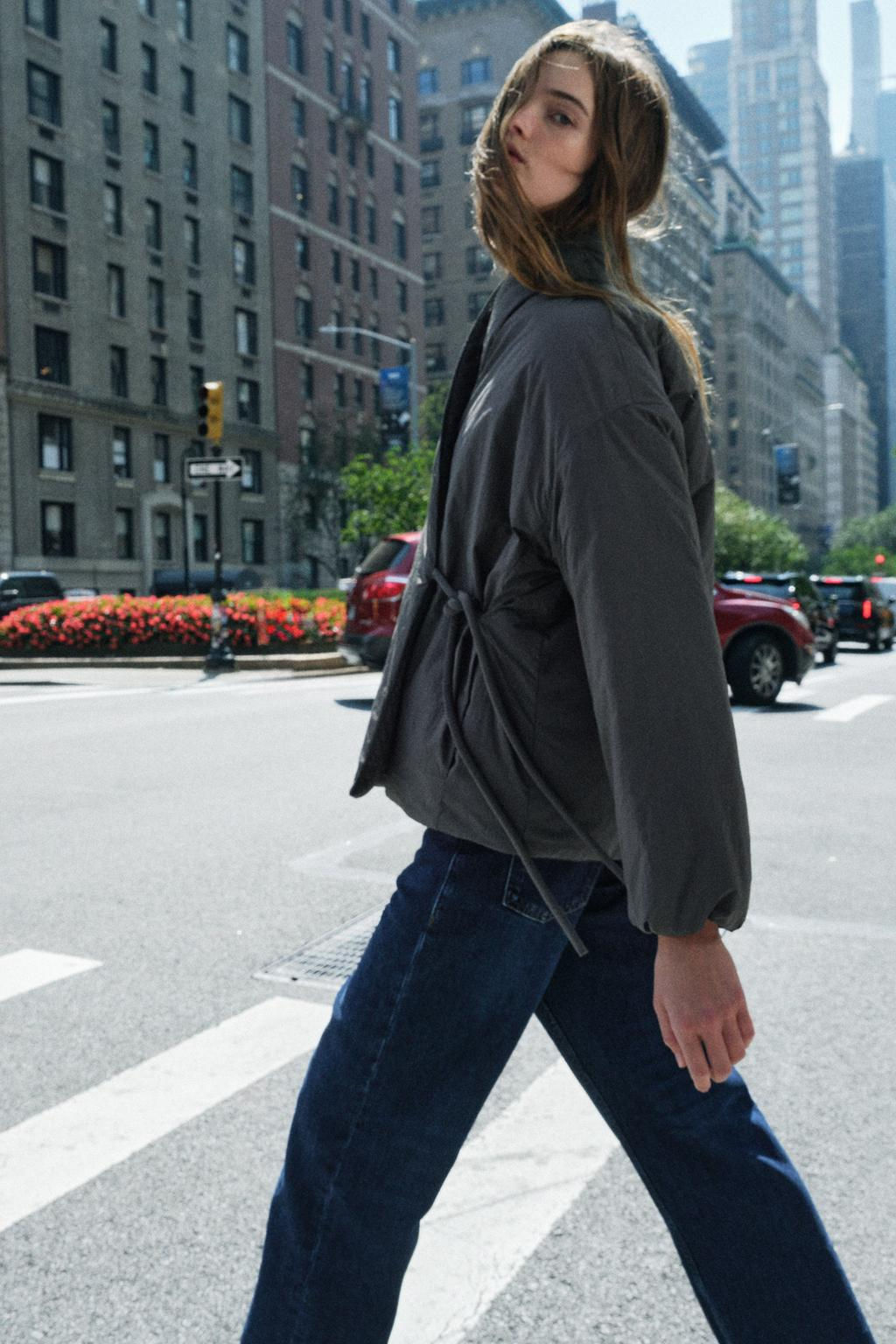 ZW COLLECTION WRAP-AROUND KIMONO JACKET - Zara фото 13