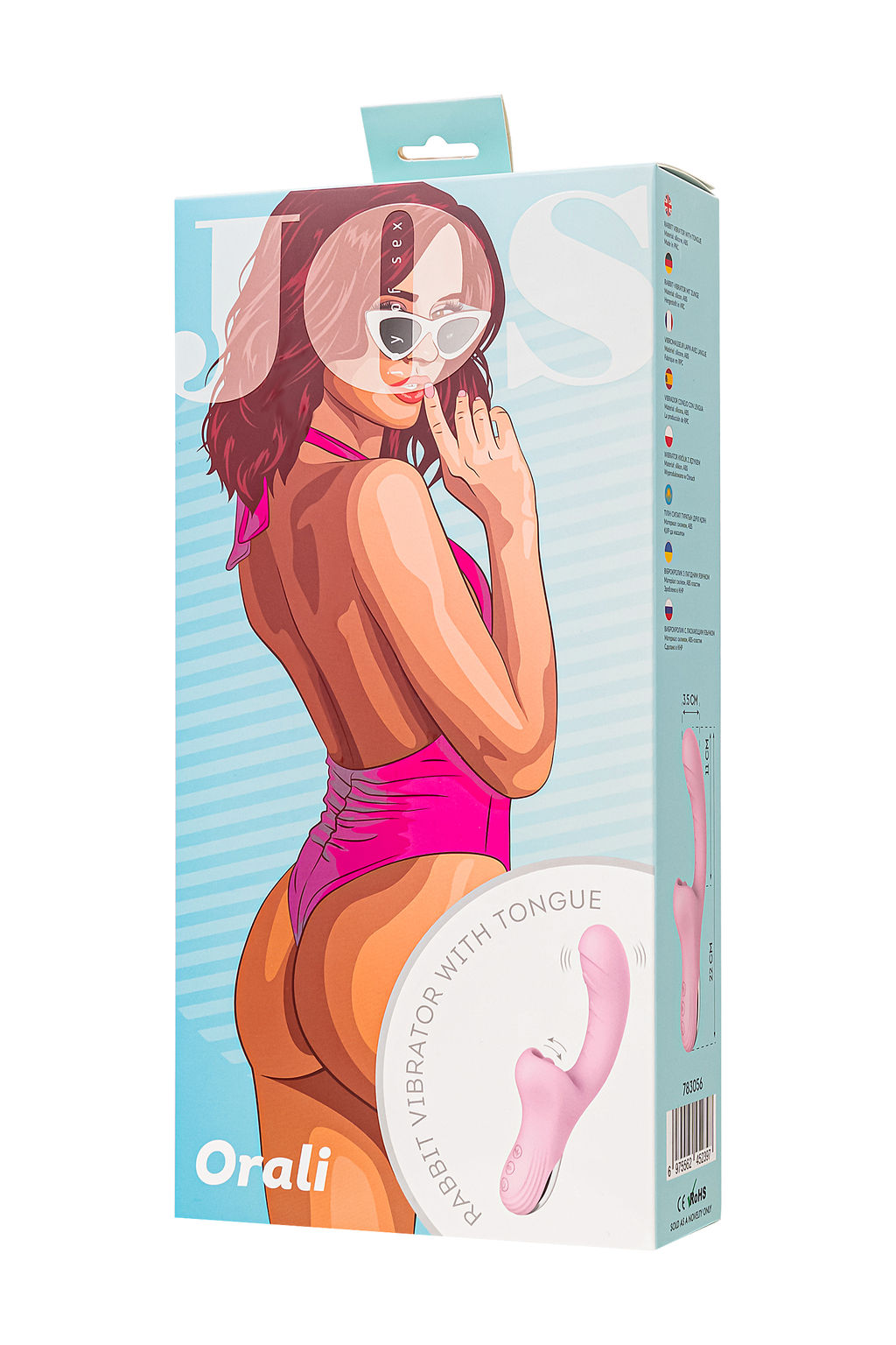 Виброкролик с ласкающим язычком JOS Orali, силикон, розовый, 22 см  фото 10