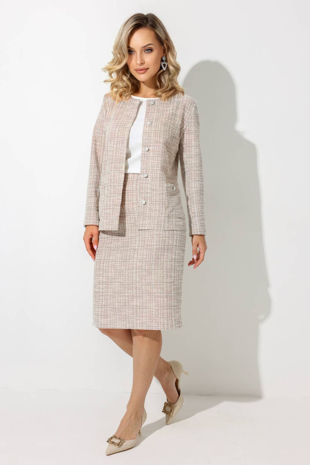 Юбка женская 141/07/Пудровый - Rise фото 4