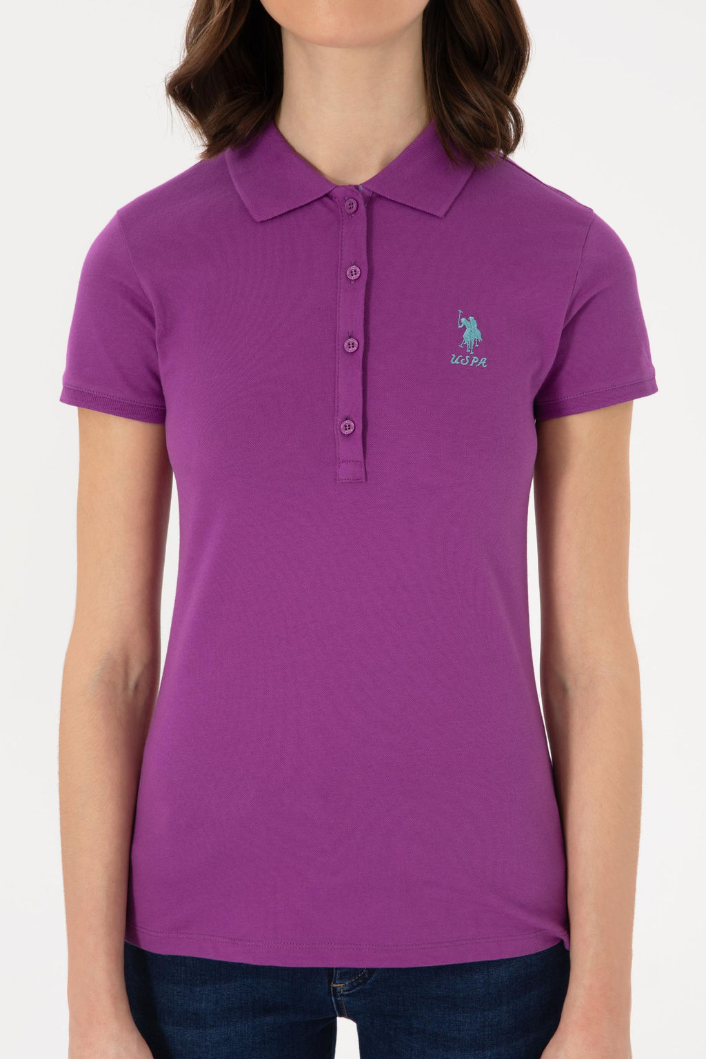 Kad_n Mor Polo Yaka Basic Ti__rt Sepette S_rpriz _ndirim - U.s. polo assn фото 6