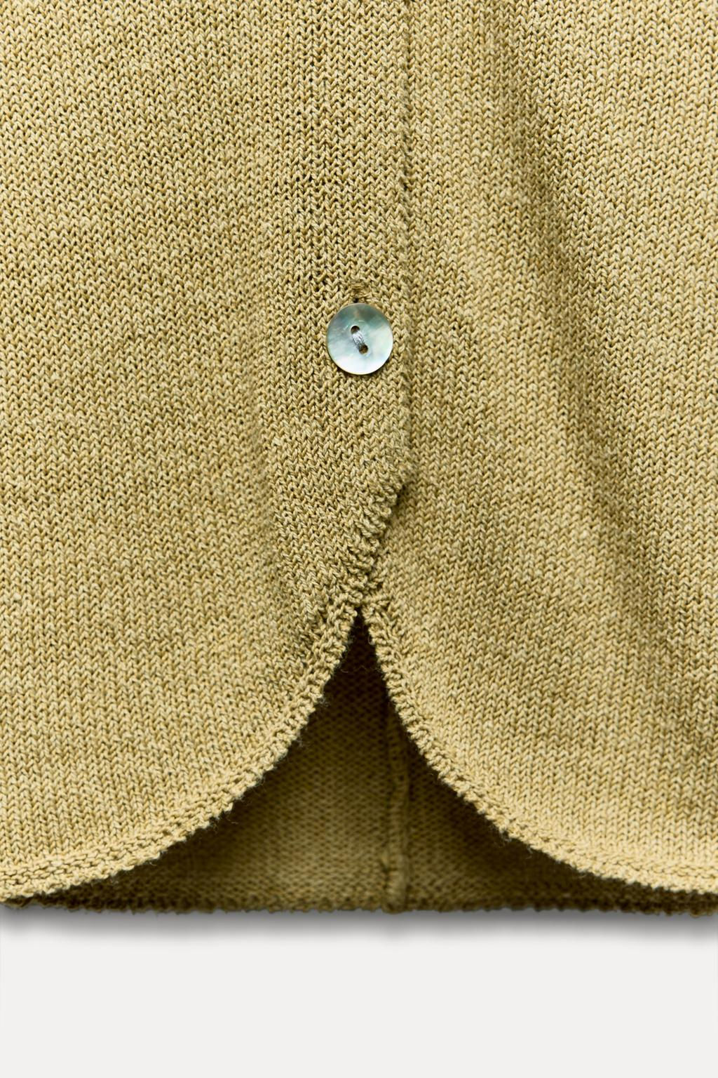 PLAIN LINEN BLEND KNIT WAISTCOAT - Zara фото 9