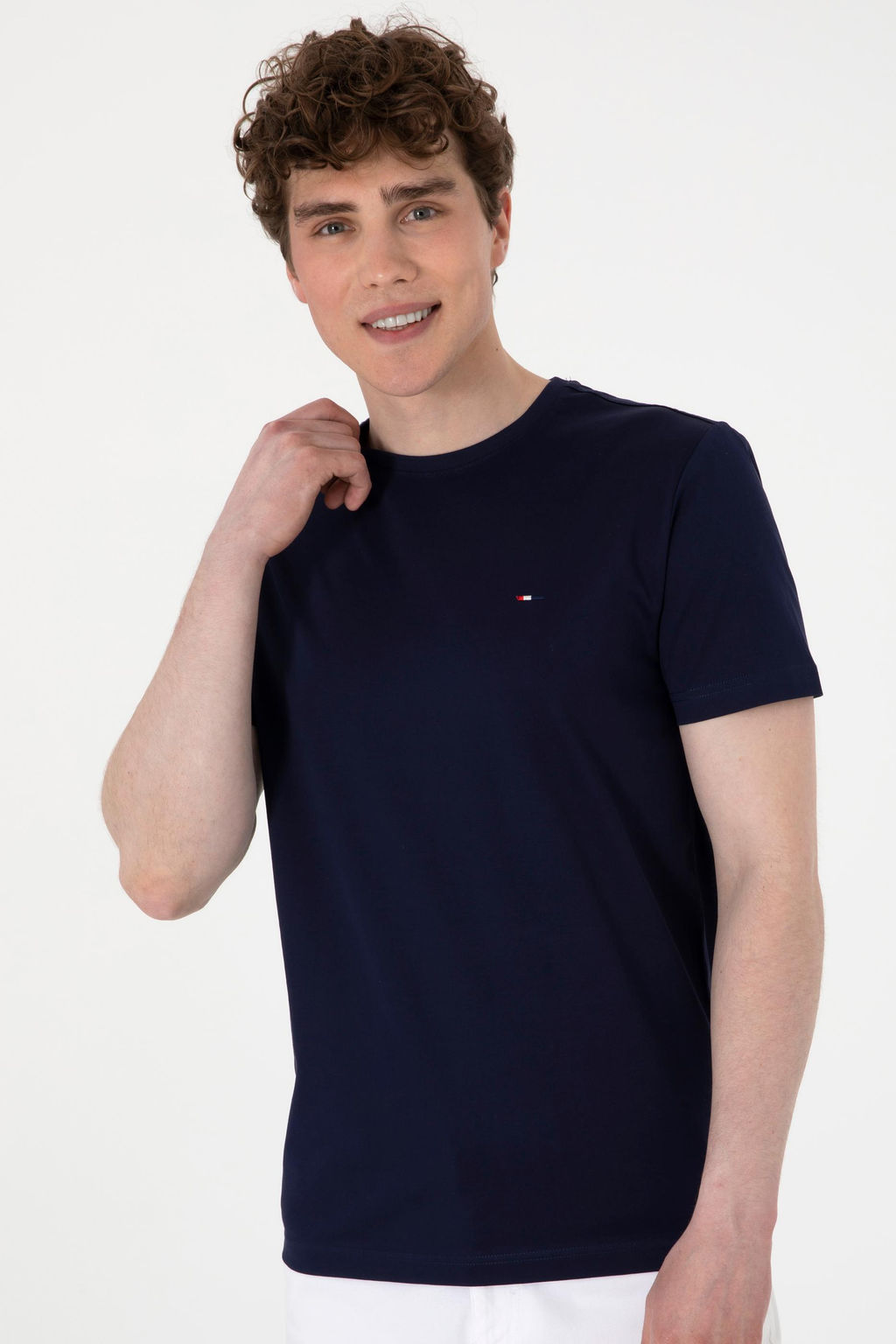 Erkek Regular Fit Bisiklet Yaka Lacivert Basic Ti__rt - U.s. polo assn фото 3