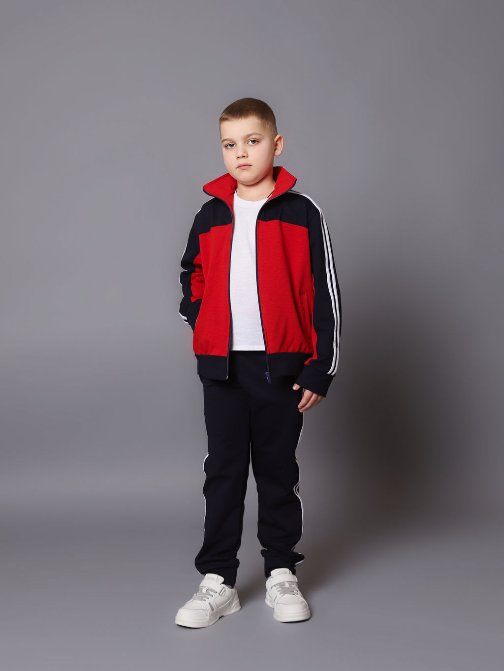 Спортивный костюм К036 Красный-Темно-Синий от фабрики Спортсоло