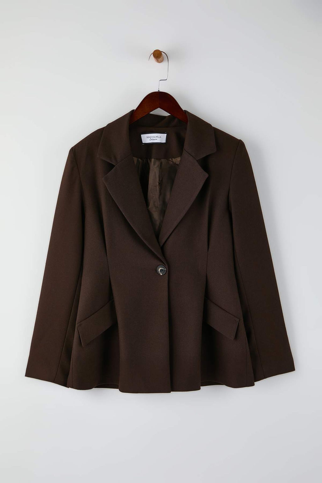 EXCLUSIVE Ozel Koleksiyon Kahverengi Fitted Kase Blazer Ceket TWOAW26BC00054