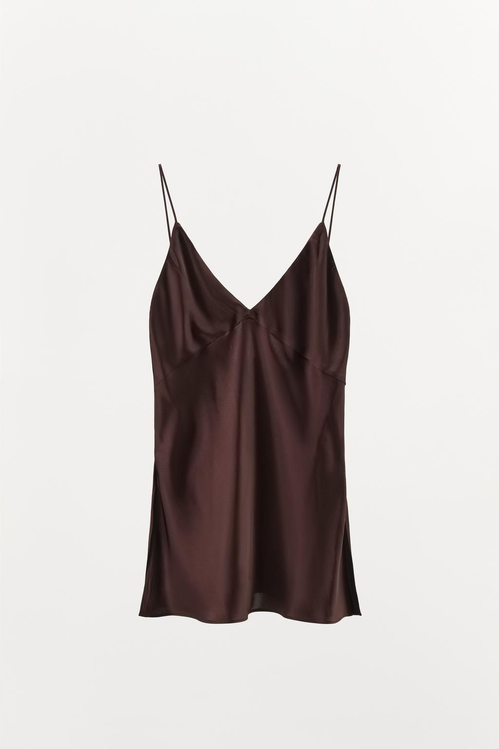 SATIN TOP WITH SLITS - Zara фото 4