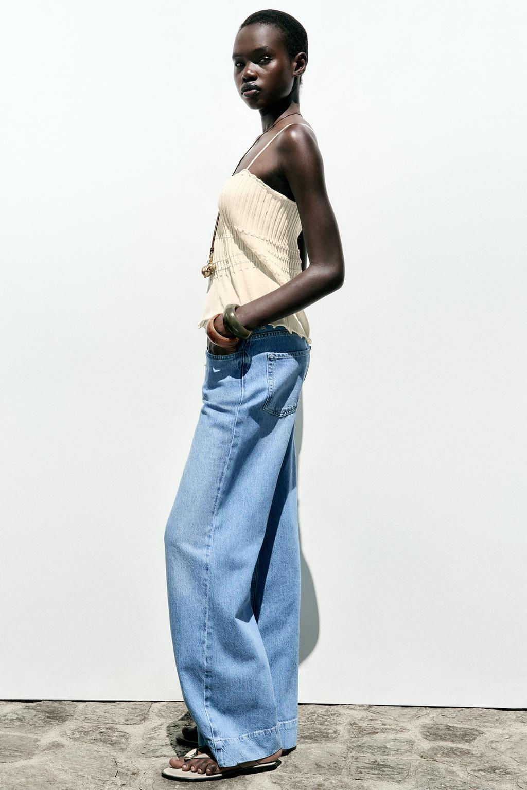 Z1975 WIDE-LEG HIGH-WAIST BUTTONED JEANS