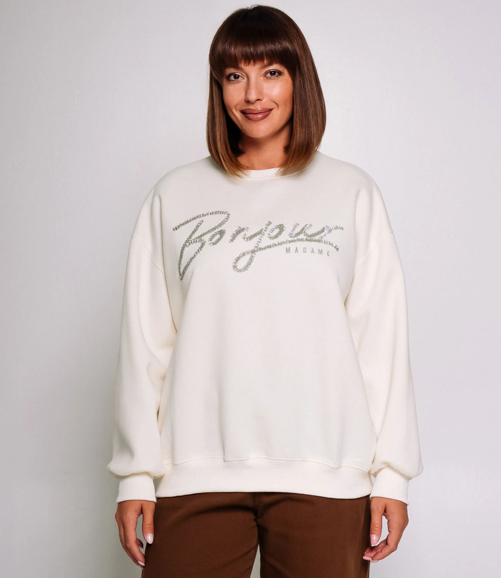 Свитшот #КТ2030 (1), кремовый