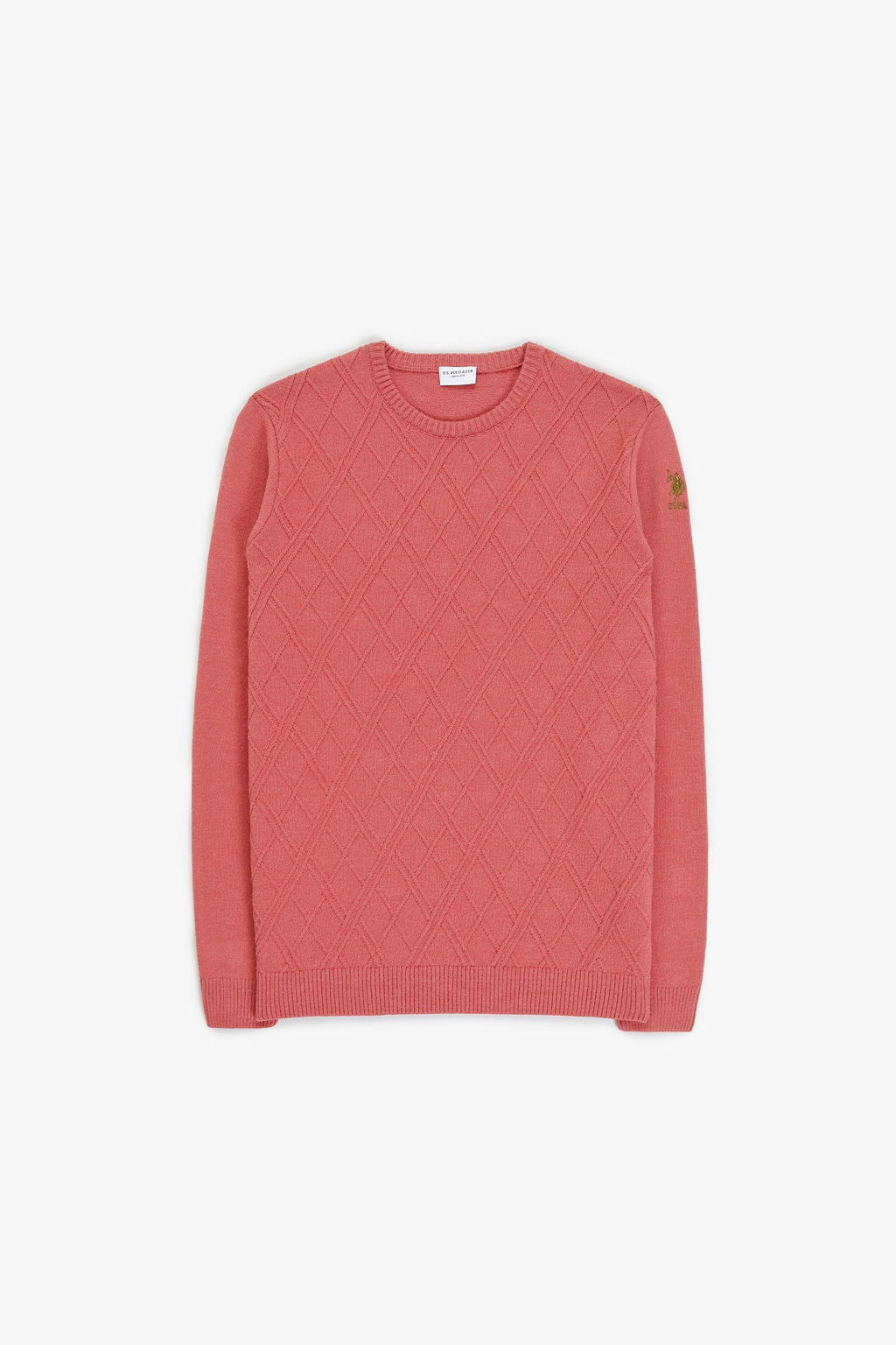 Свитер U.S. Polo Assn Regular Fit круглый воротник пыльно-розовый