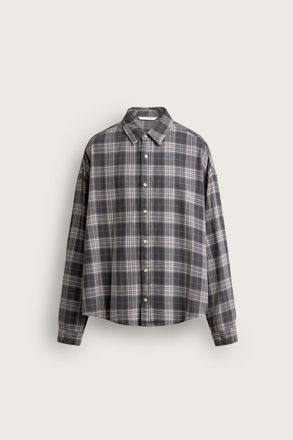 CAMISA BOXY FIT CUADROS / Gris - Zara фото 2
