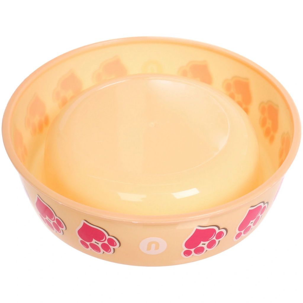 Цена за 3 шт. Миска пластиковая "МОЙ БРО - Любимые следы!, цвет бежевый, 21*6,5см (логотип на миске) 700мл