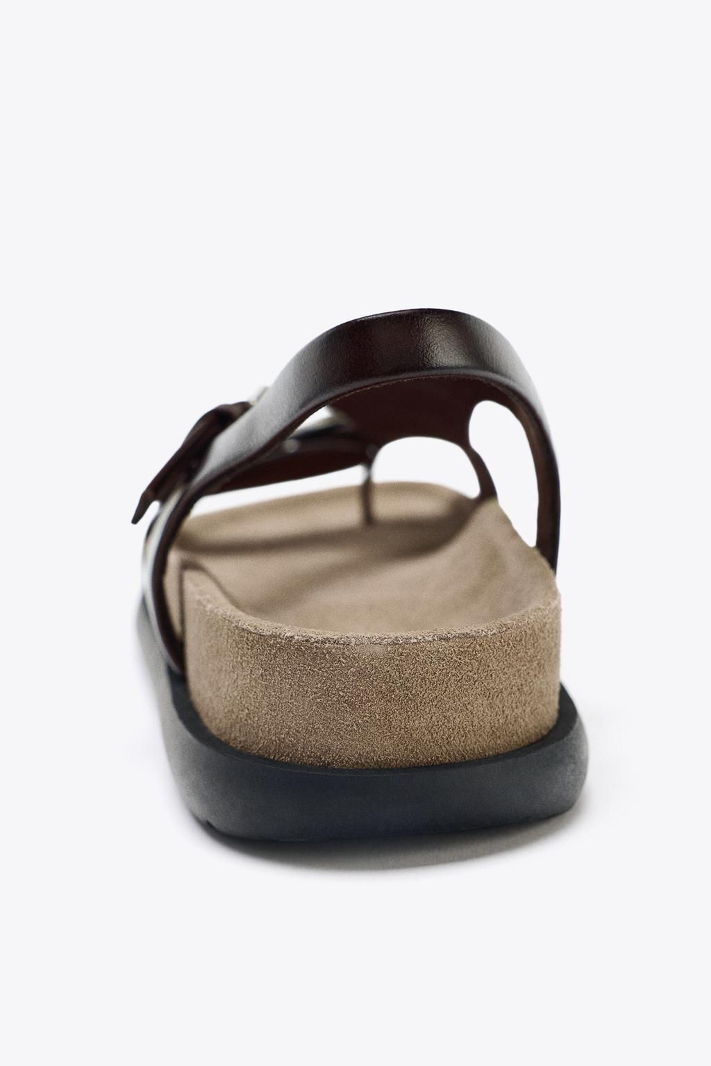 FLAT LEATHER SANDALS - Zara фото 5
