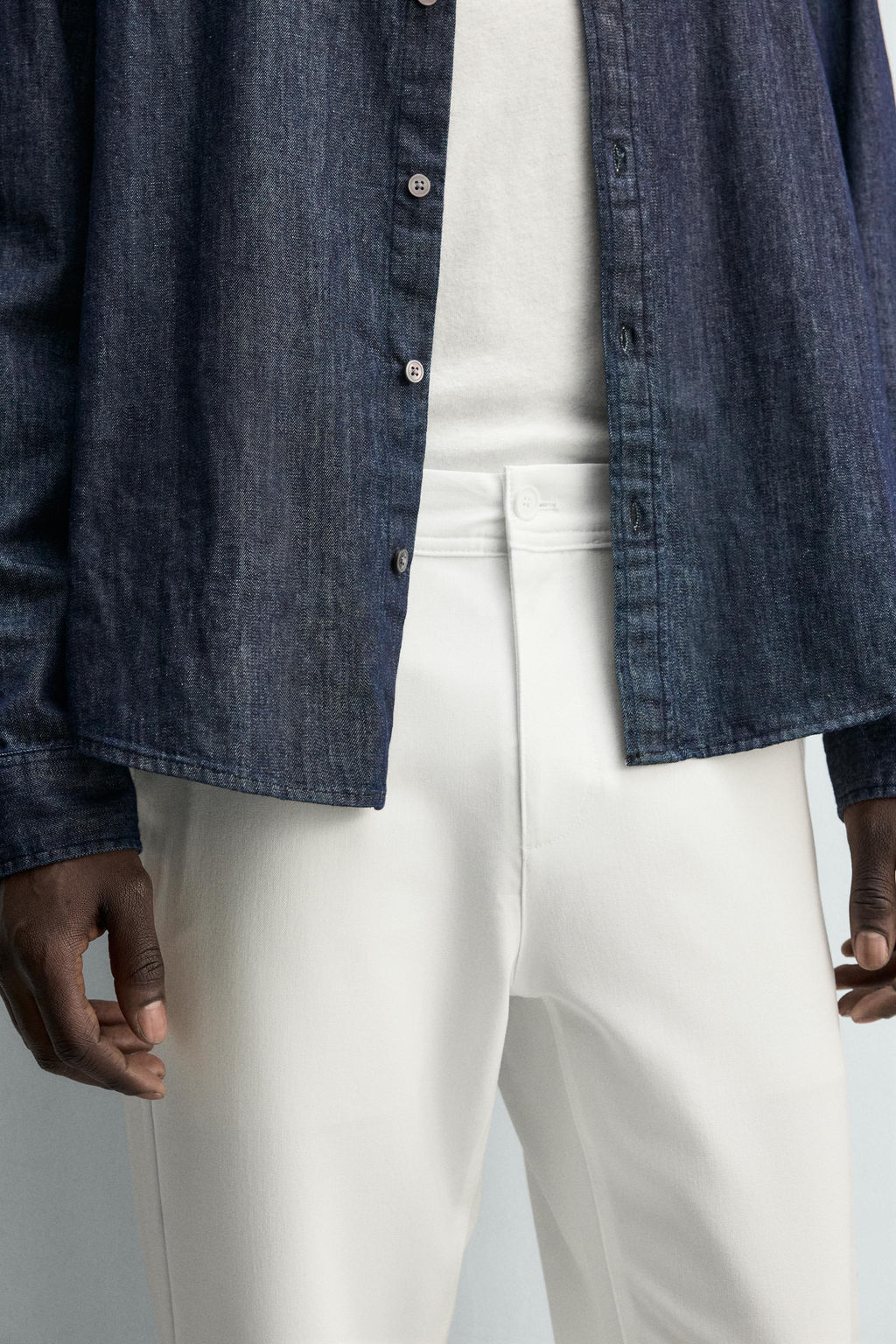 PANTAL?N CHINO ESTRUCTURA CONFORT / Blanco - Zara фото 5