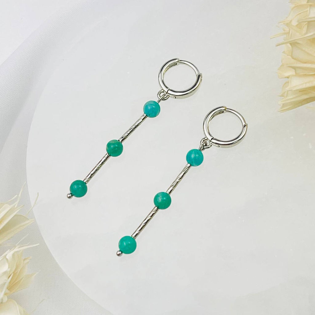 Серьги длинные из Амазонита