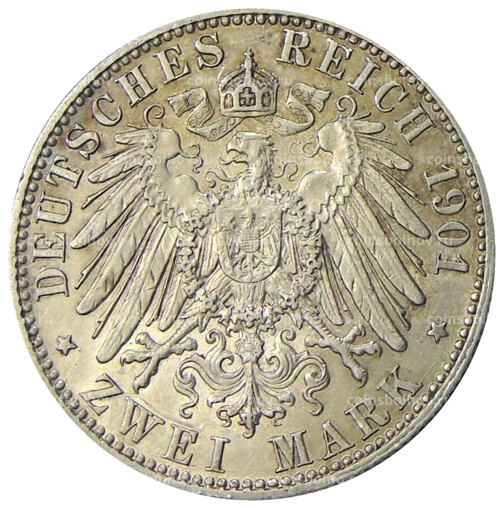 2 марки 1901 года Германия (Пруссия) 200 лет Пруссии