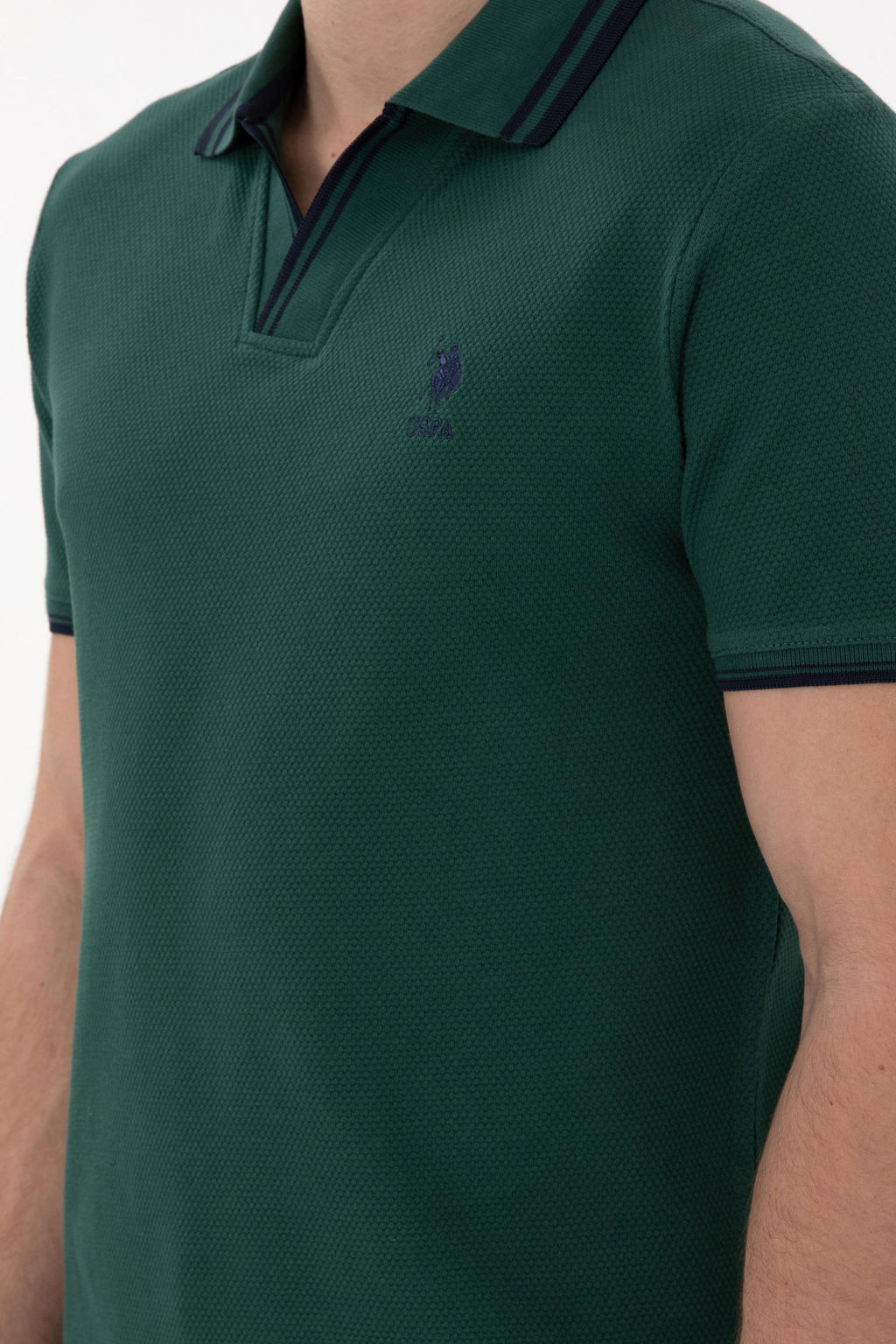 Erkek Slim Fit Polo Yaka Koyu Ye_il Ti__rt Sepette S_rpriz _ndirim - U.s. polo assn фото 7