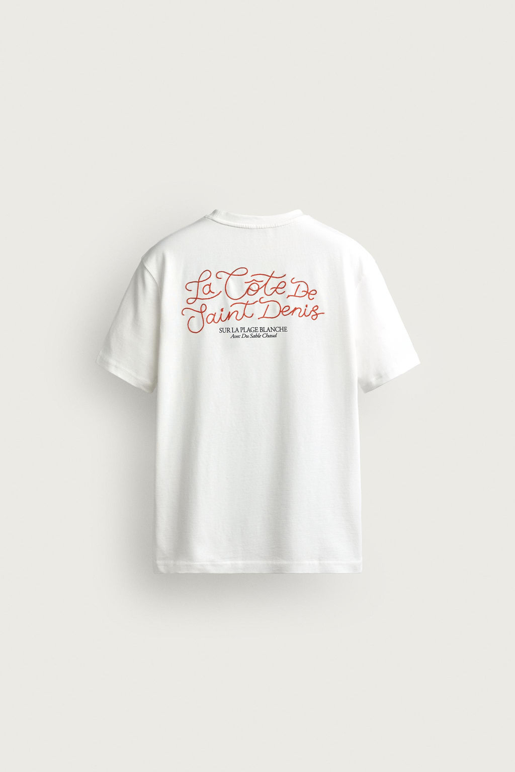 CAMISETA REGULAR FIT BORDADO COMBINADO / Blanco roto - Zara фото 8