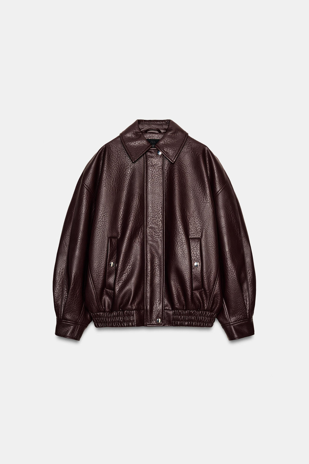 CAZADORA BOMBER EFECTO PIEL / Burgundy - Zara фото 10