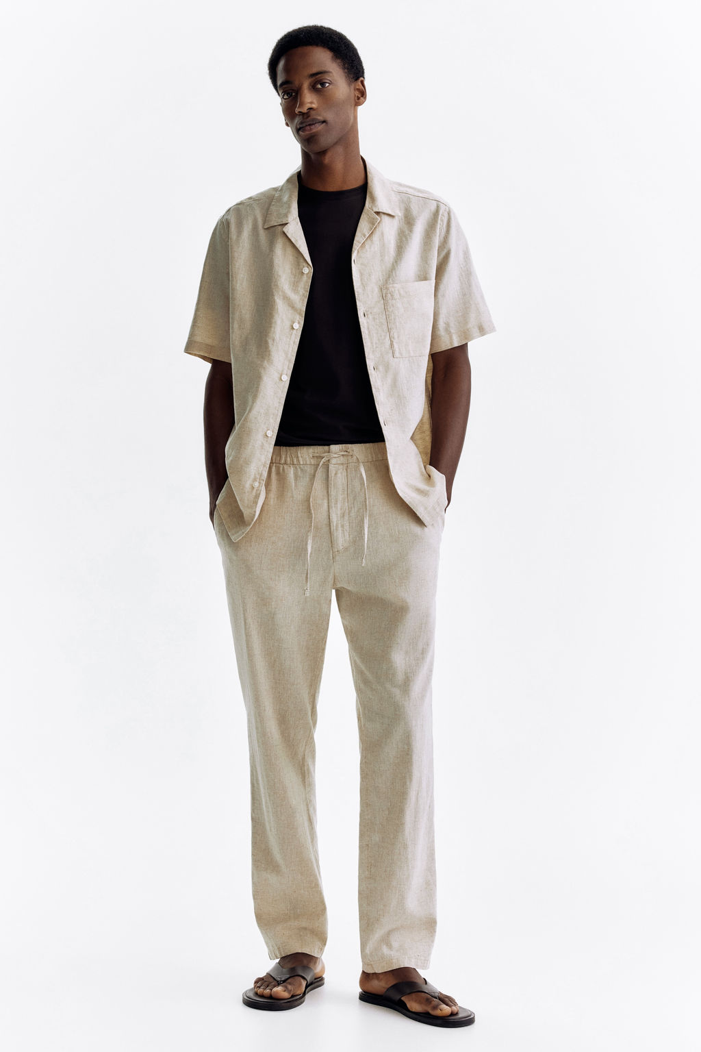 Camisa en mezcla de lino Regular Fit - H&m фото 10