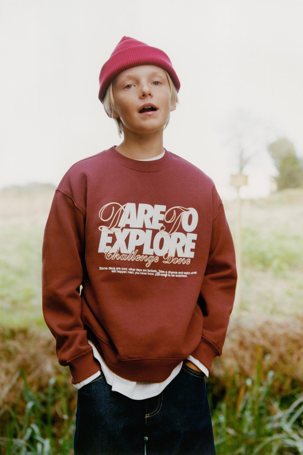 FLOCKED TEXT SWEATSHIRT - Zara фото 5