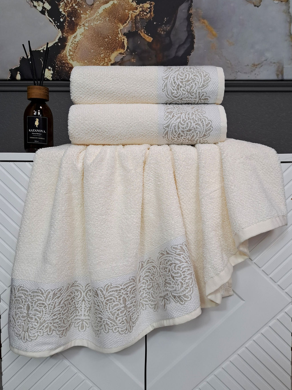 К-т полотенец Dolce (молоко) 70х140см(1),50х90см(1)