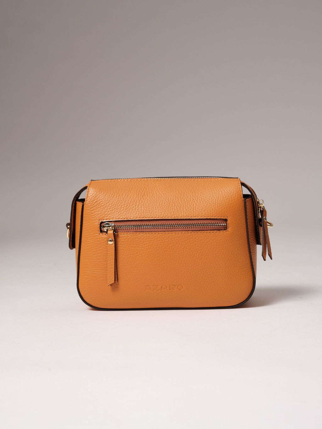 Сумка кожаная кросс-боди Azaro 3684 оранжевый карандаш