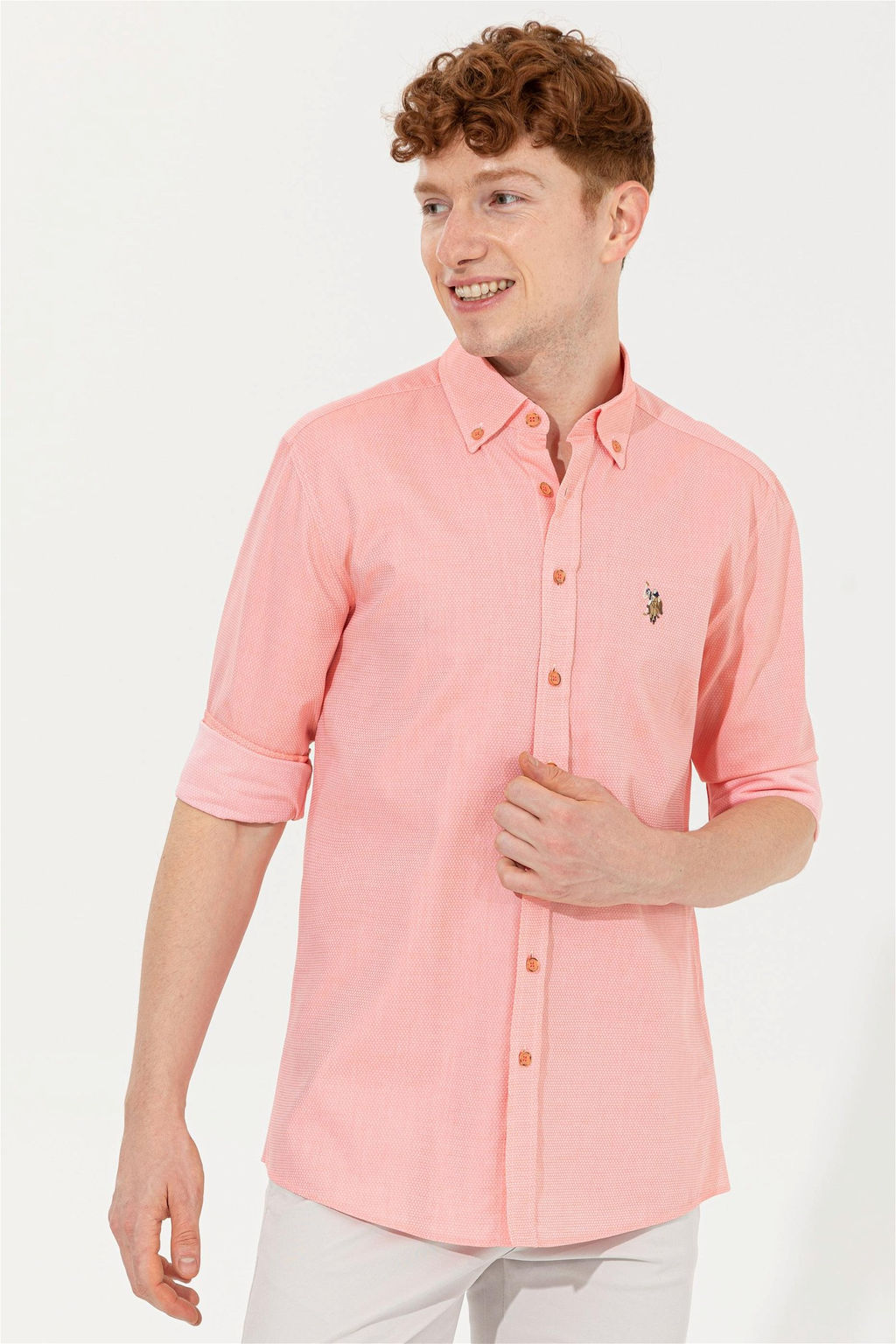 Мужской лосось скидка скидки с длинным рубашкой в корзине - U.s. polo assn фото 3