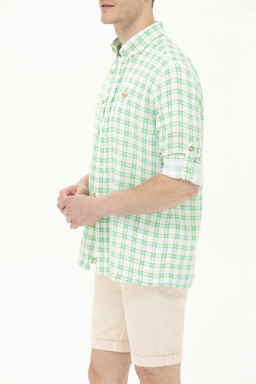 U. S. Polo Assn Мужская зеленая рубашка в клетку - U.s. polo assn фото 13