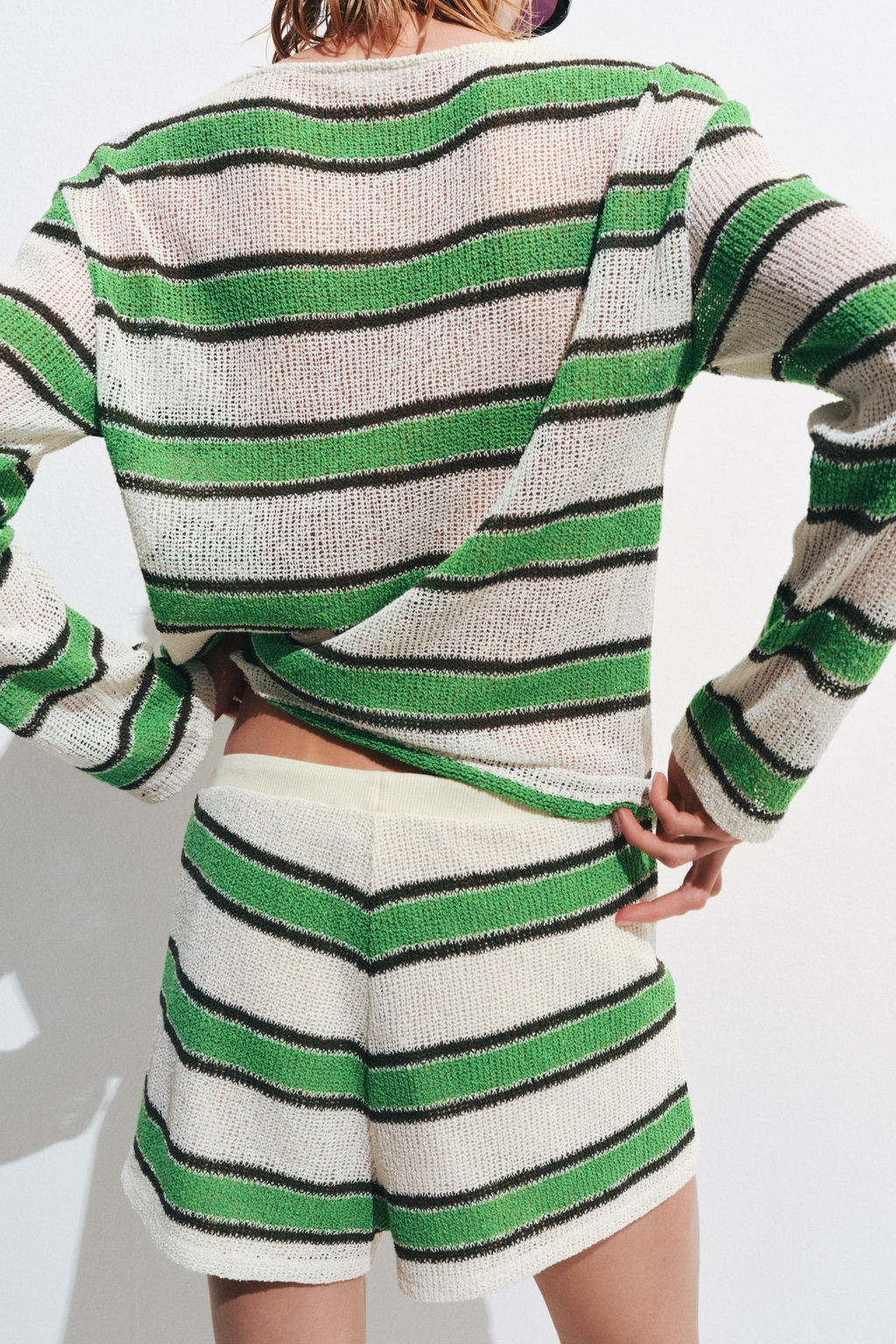 CAMISETA R?STICA CUELLO PANADERO / Raya verde