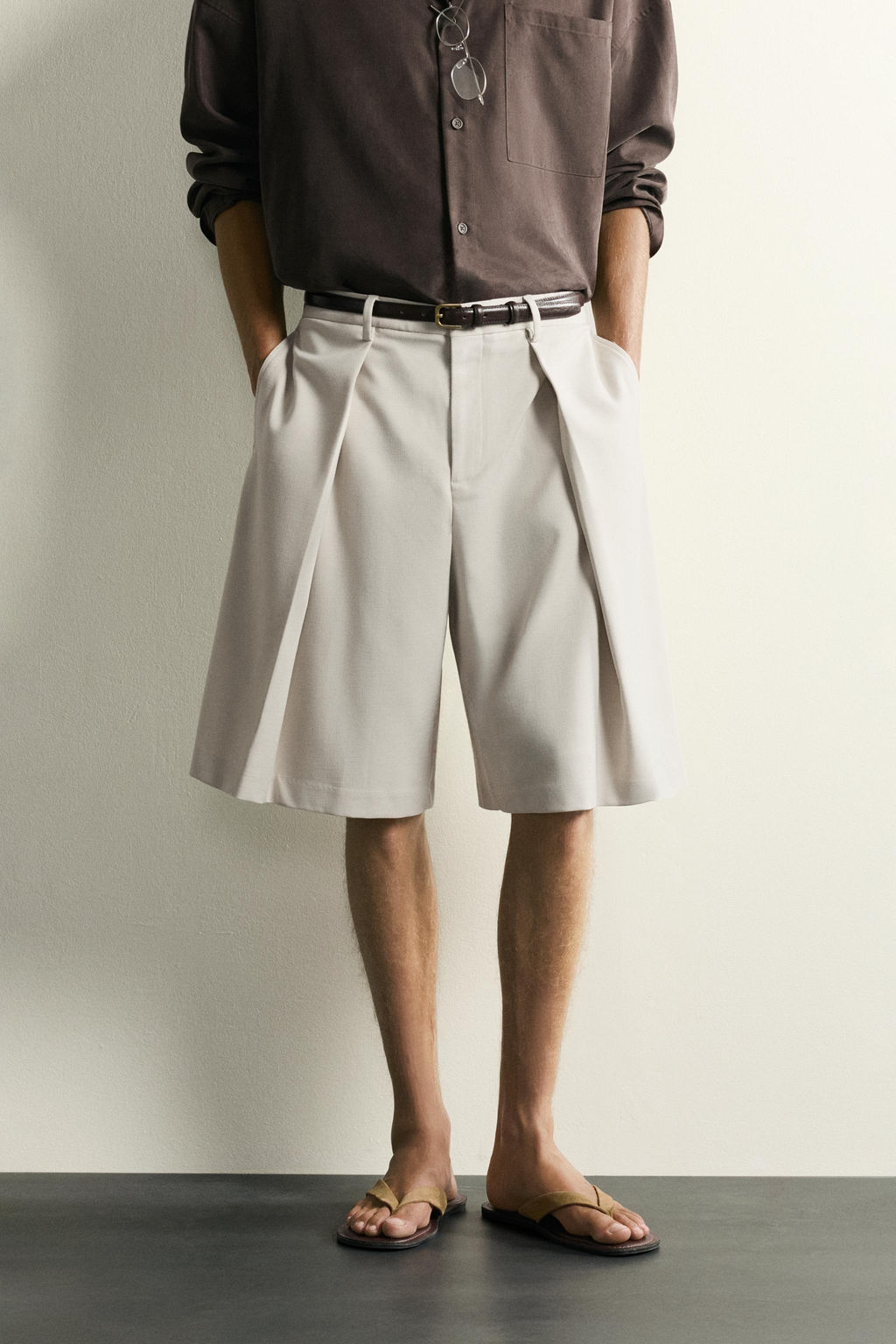 BERMUDA WIDE FIT PLIEGUES / Beige claro - Zara фото 2