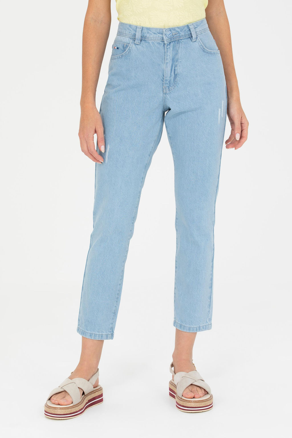 Джинсы Boyfriend Fit светло-голубые из хлопка